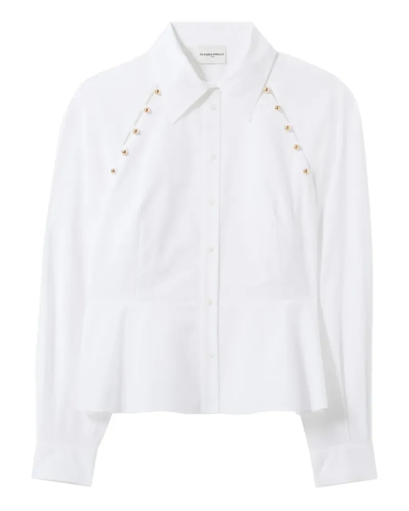 Claudie Pierlot Schößchen-Hemd mit Knopfdetail - Weiß Weiß