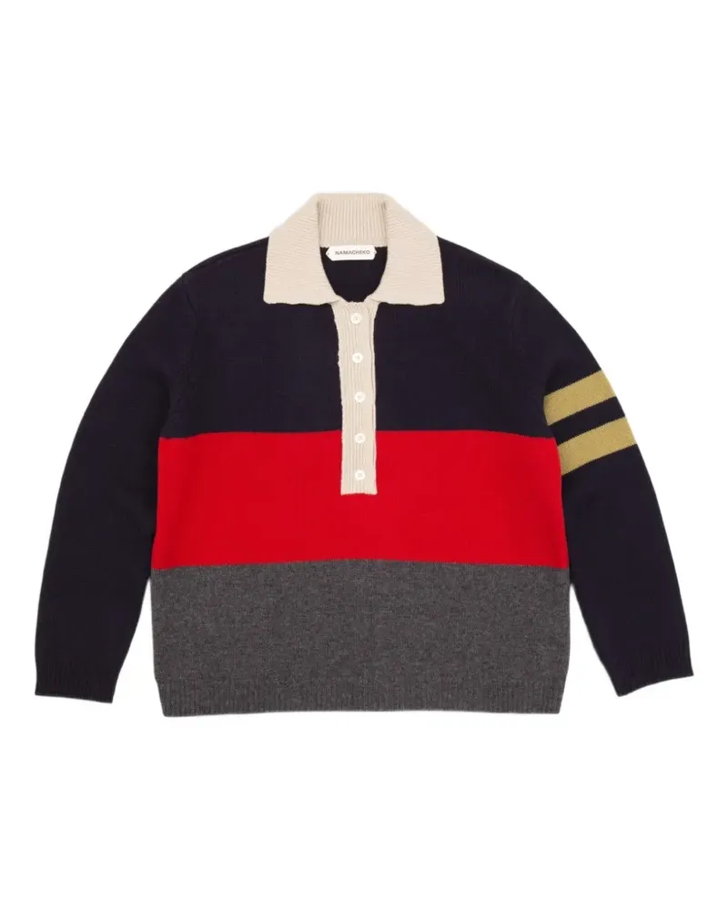 Namacheko Gareth Poloshirt in Colour-Block-Optik - Blau Blau