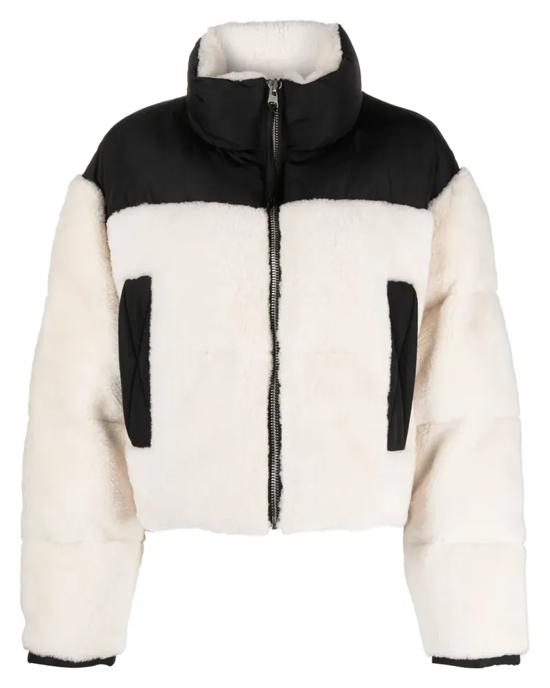 Shoreditch Ski Club Daunenjacke mit Shearling-Besatz - Weiß Weiß