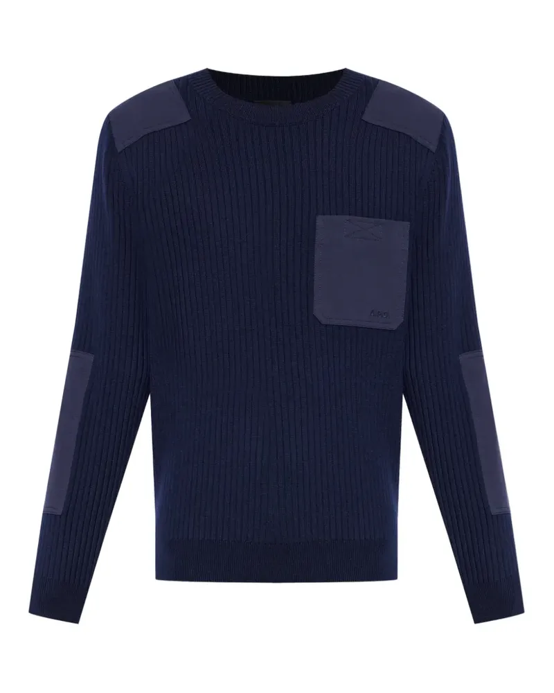 A.P.C. Mallarme chest-pocket sweater - Blau Blau