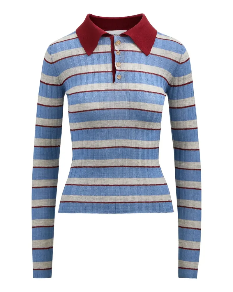Brandon Maxwell Gestreiftes Joni Poloshirt - Blau Blau