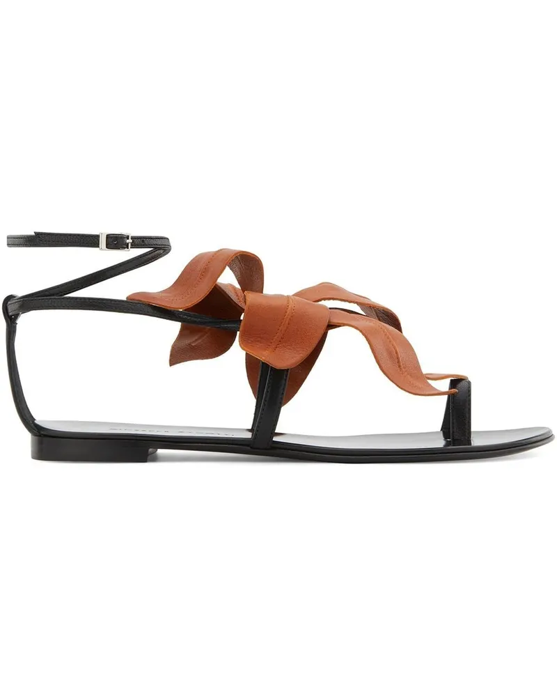 Giuseppe Zanotti Flache 'Lilium' Sandalen - Schwarz Schwarz