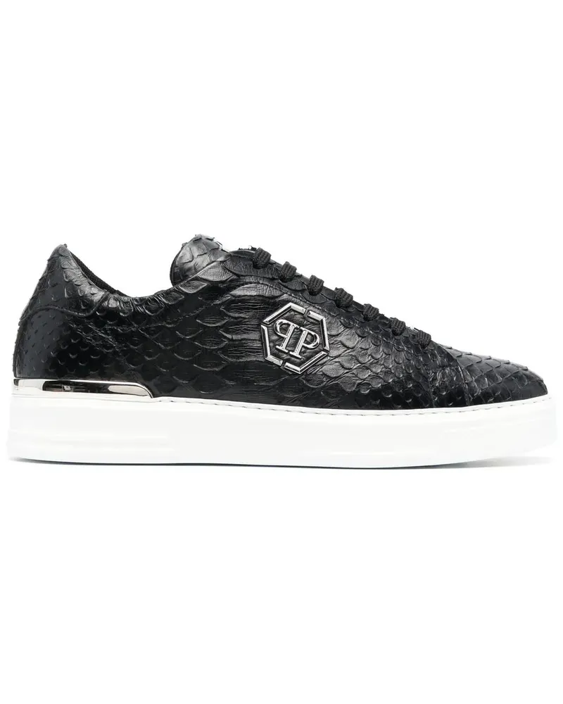 Philipp Plein Strukturierte Sneakers - Schwarz Schwarz