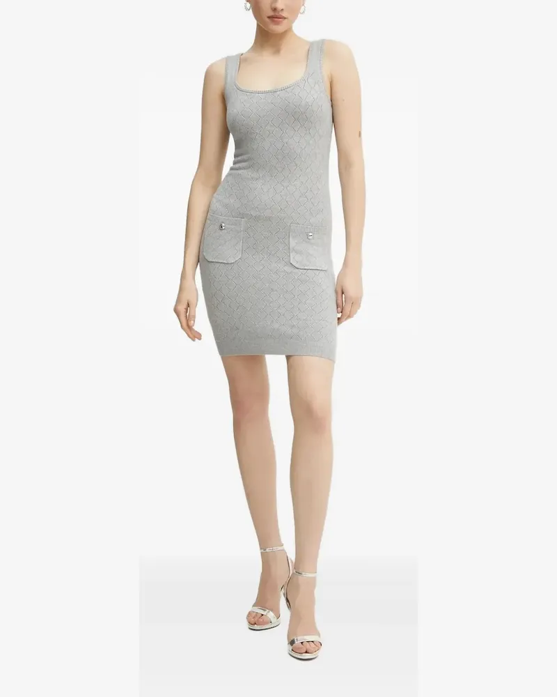 Guess Minikleid mit aufgesetzter Tasche und Rautenmuster - Grau Grau