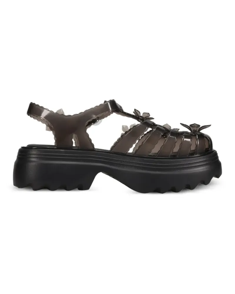 Melissa x Susan Fang Possession Plat Sakura floral-embellished sandals - Schwarz Schwarz