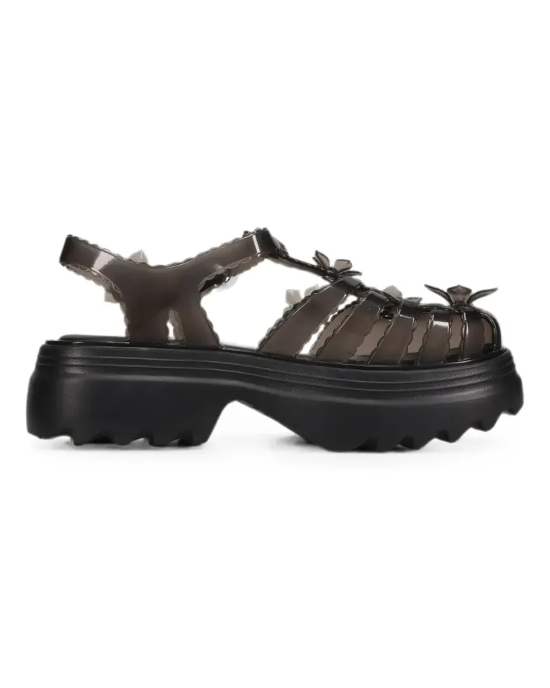 Melissa x Susan Fang Possession Plat Sakura floral-embellished sandals - Schwarz Schwarz