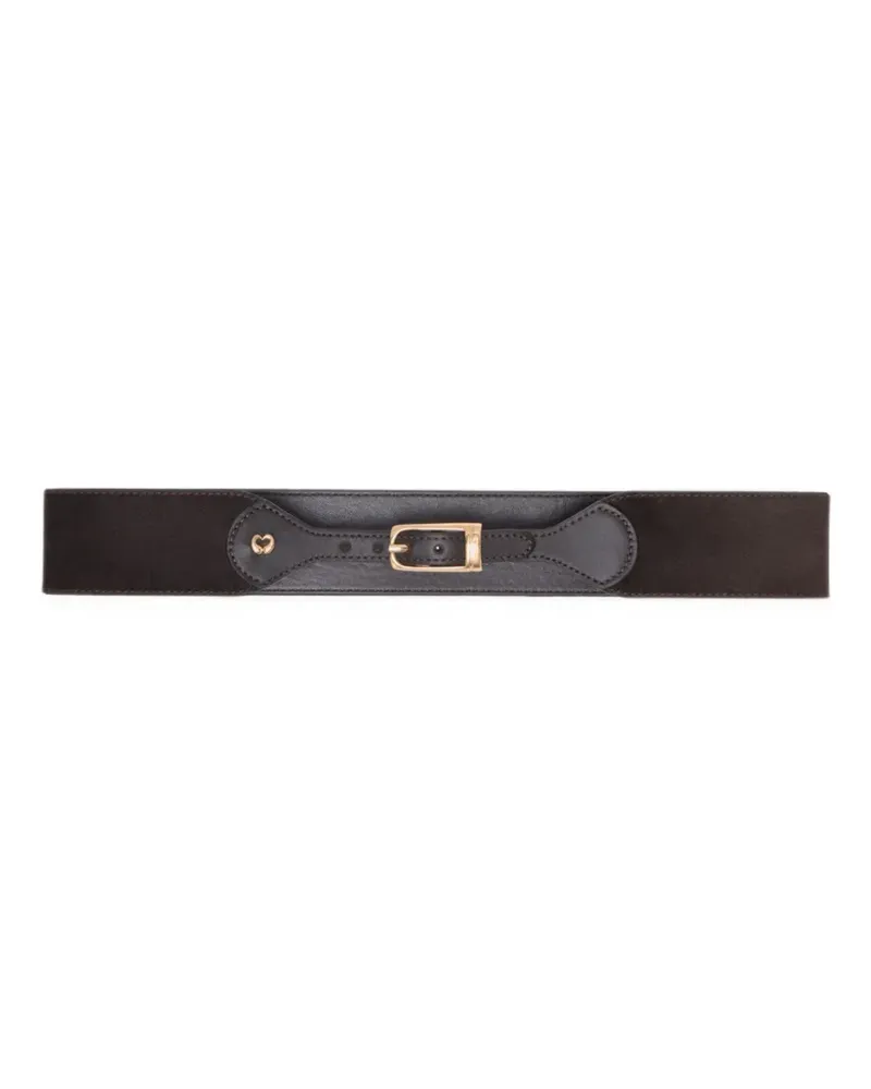 Maje mixed suede and leather corset belt - Braun Braun