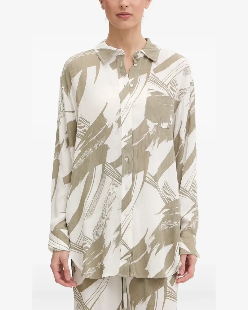 DKNY Hemd mit abstraktem Print - Weiß Weiß