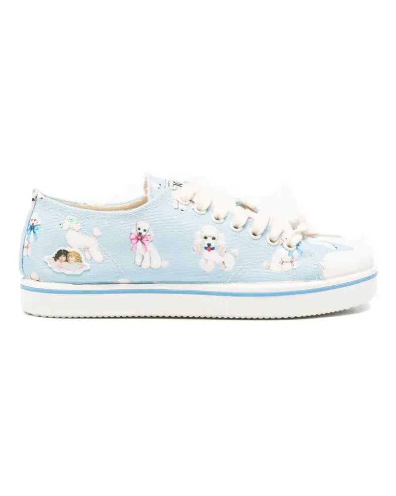 Fiorucci poodle-print cotton sneakers - Blau Blau