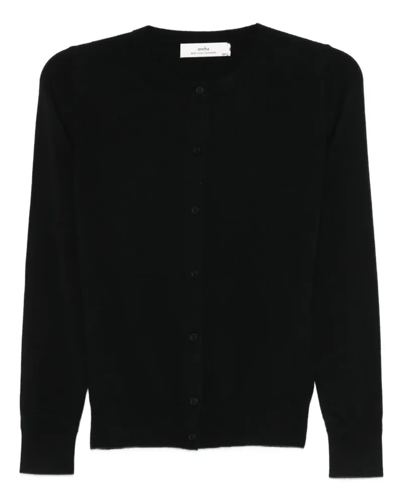 arch4 Geknöpfter Cardigan - Schwarz Schwarz