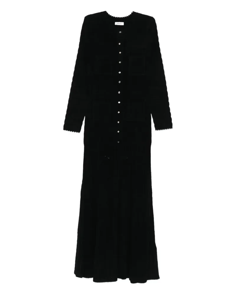 Sandro Maxikleid mit Knopfdetail - Schwarz Schwarz