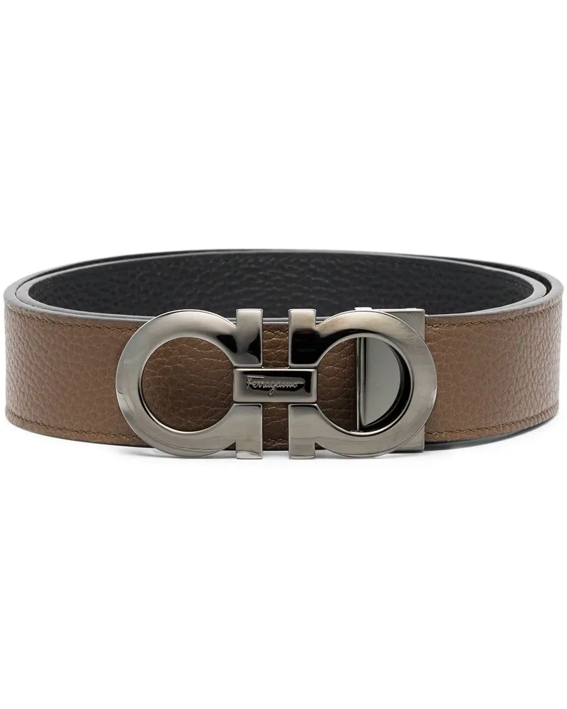 Ferragamo Wendbarer 'Muflone' Gürtel - Schwarz Schwarz