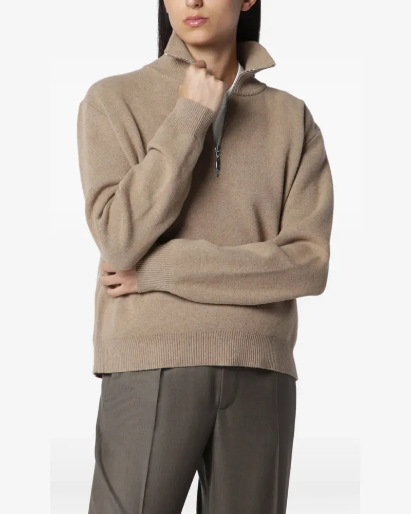 Róhe Mouliné-Pullover mit Reißverschluss - Nude Nude