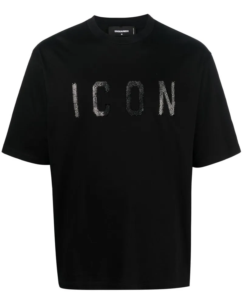 Dsquared2 T-Shirt mit "Icon"-Print - Schwarz Schwarz