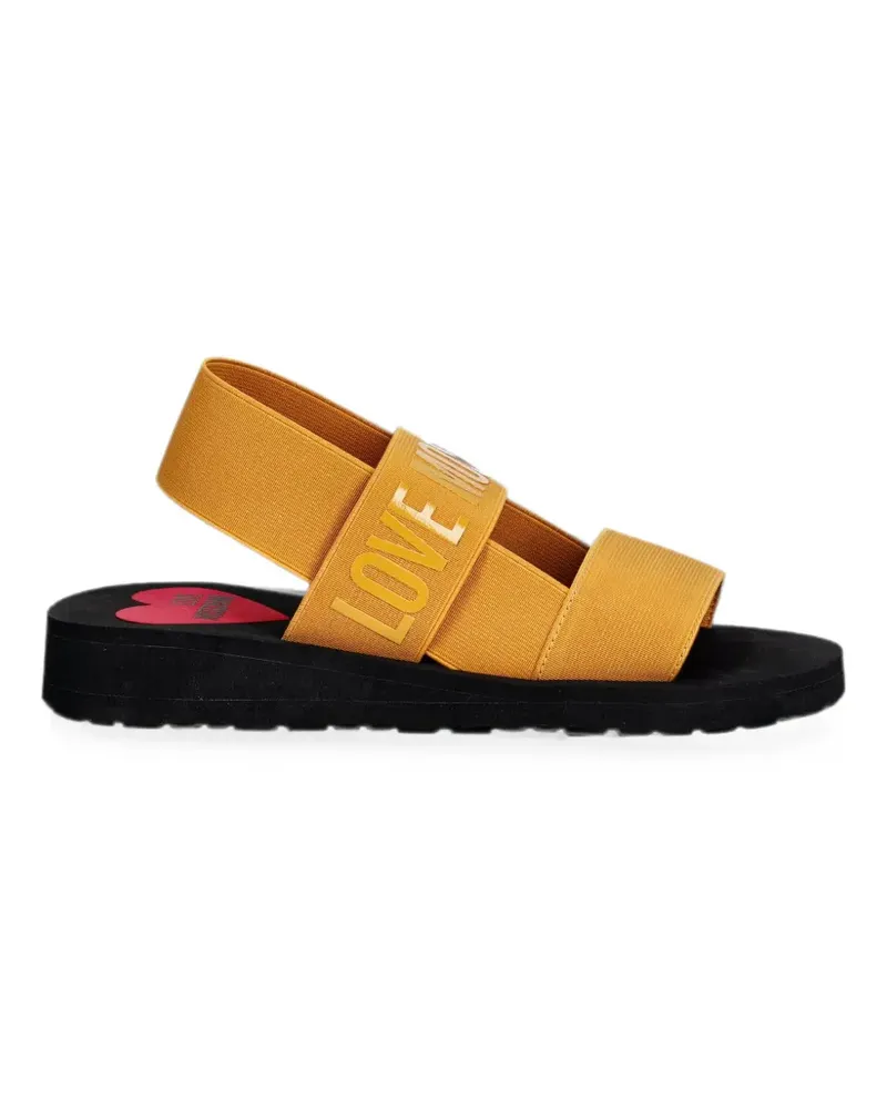 Moschino logo-strap slingback sandals - Gelb Gelb