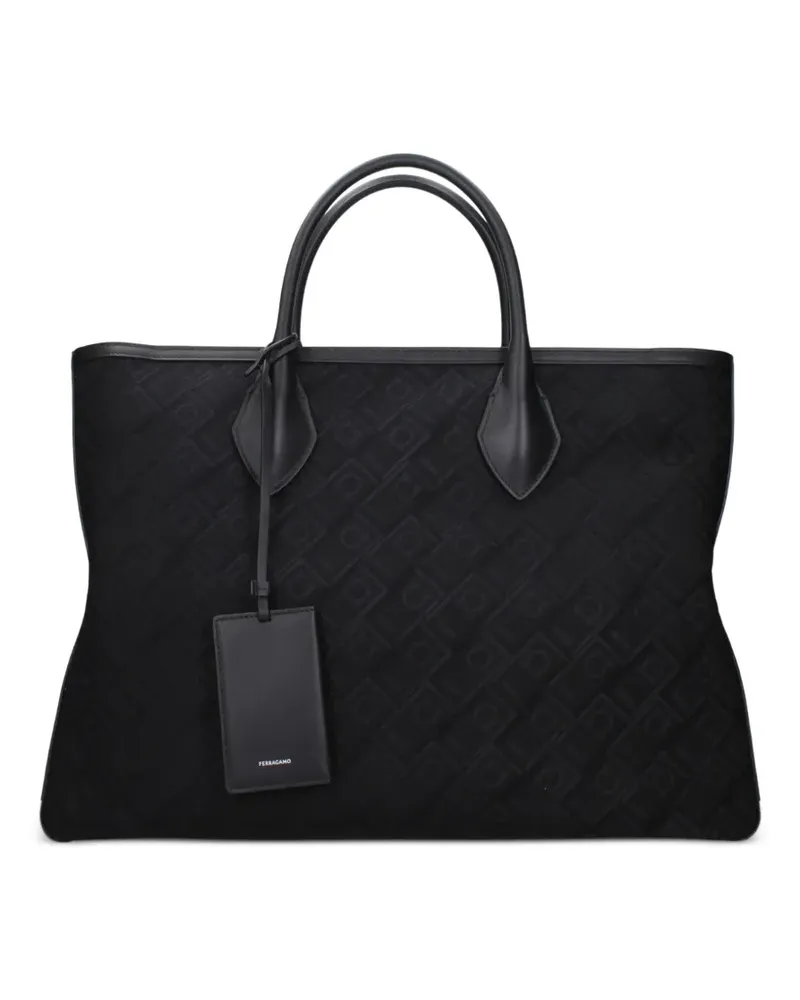 Ferragamo jacquard tote bag - Schwarz Schwarz