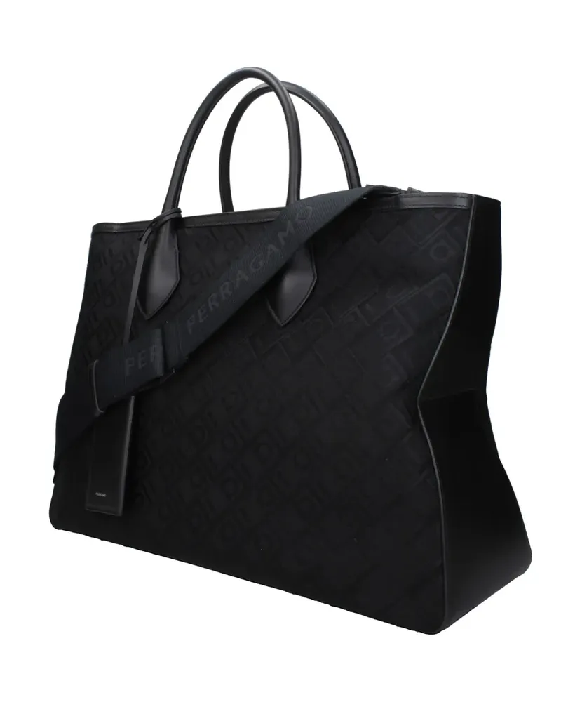 Ferragamo jacquard tote bag - Schwarz Schwarz