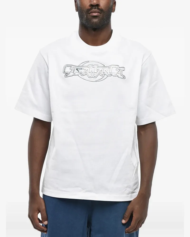 Casablanca Paris T-Shirt mit Logo-Print - Weiß Weiß