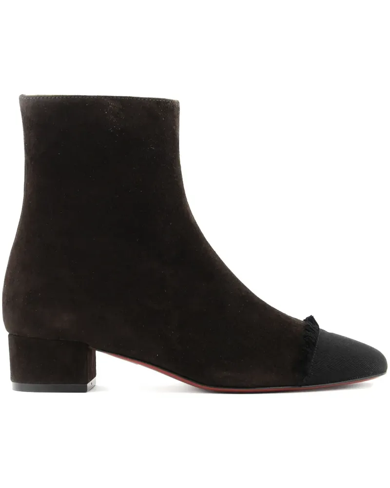 Paul Warmer Bootie Stiefel mit Fransen und Zehenkappe 60mm - Braun Braun