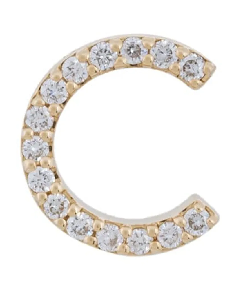 Alinka 18kt ' ID' Gelbgoldohrstecker mit Diamanten - Metallic Metallic