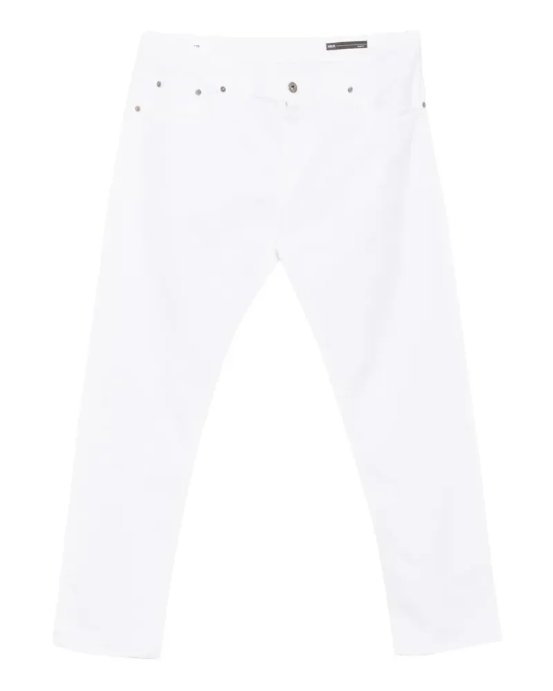 Dondup Slim-Fit-Jeans mit Logo-Patch - Weiß Weiß