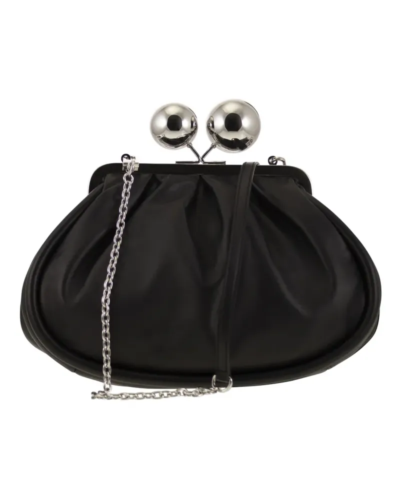 Max Mara medium Pasticcino leather clutch bag - Schwarz Schwarz