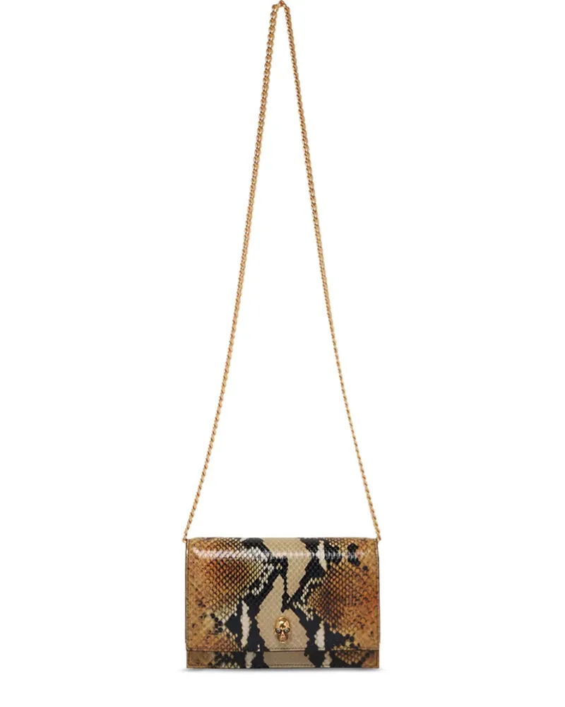 Alexander McQueen Schultertasche aus Schlangenleder - Braun Braun