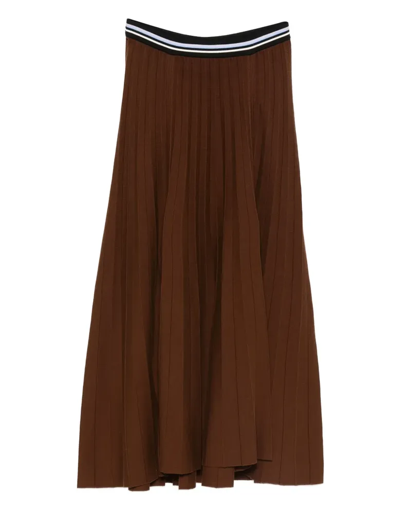 forte_forte Midirock mit Falten - Braun Braun