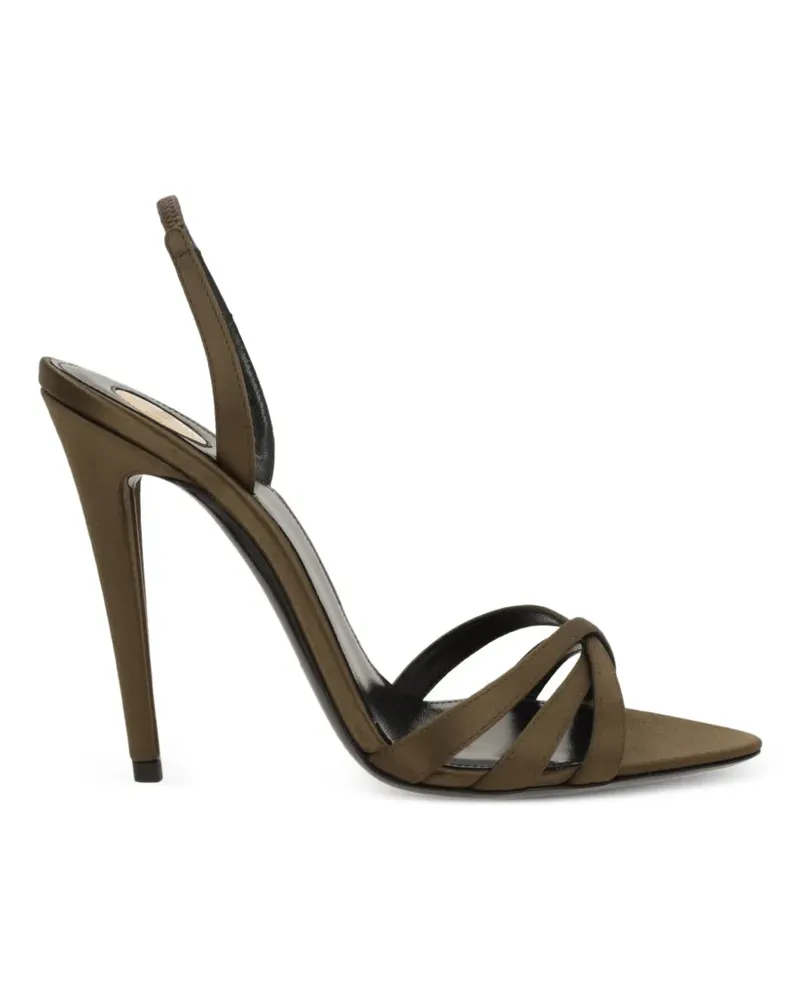 Saint Laurent Sandalen mit überkreuzten Riemen - Braun Braun