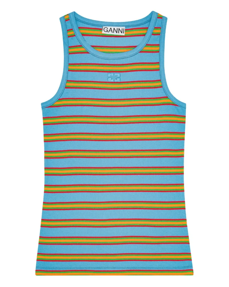 Ganni Gestreiftes Top - Blau Blau