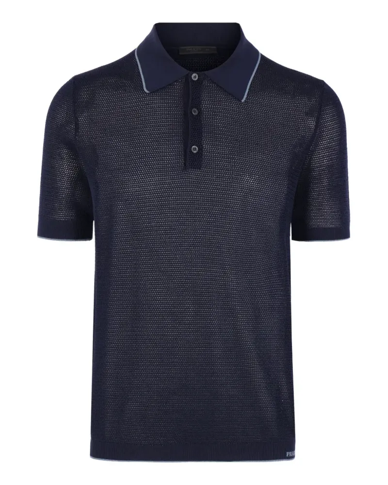 Prada buttoned short-sleeve polo shirt - Blau Blau