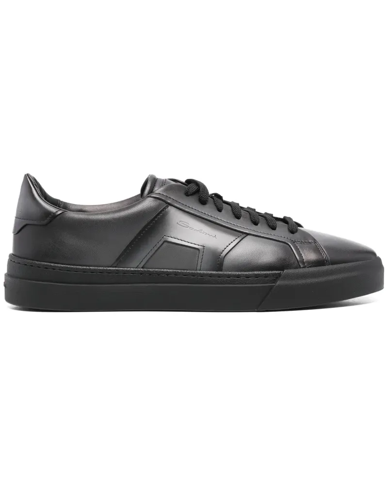 Santoni Double Buckle Sneakers - Schwarz Schwarz