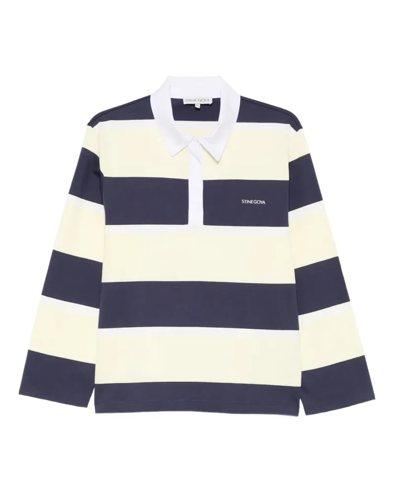 Stine Goya striped polo top - Blau Blau