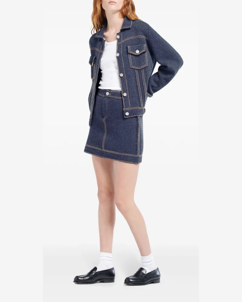 Barrie Minirock mit Kontrastnähten - Blau Blau