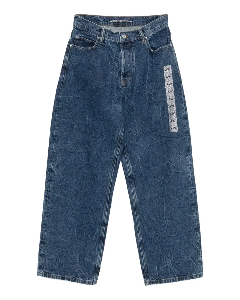 Alexander Wang Wide-Leg-Jeans mit Kristallen - Blau Blau