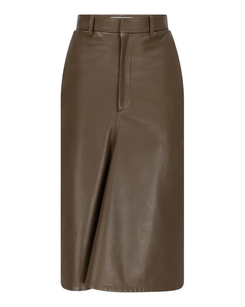 Victoria Beckham Midirock mit Kick-Detail - Braun Braun