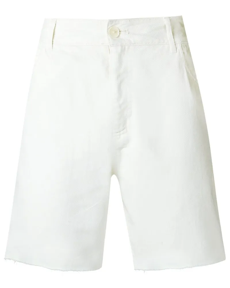 Amir Slama Shorts mit ungesäumten Kanten - Weiß Weiß