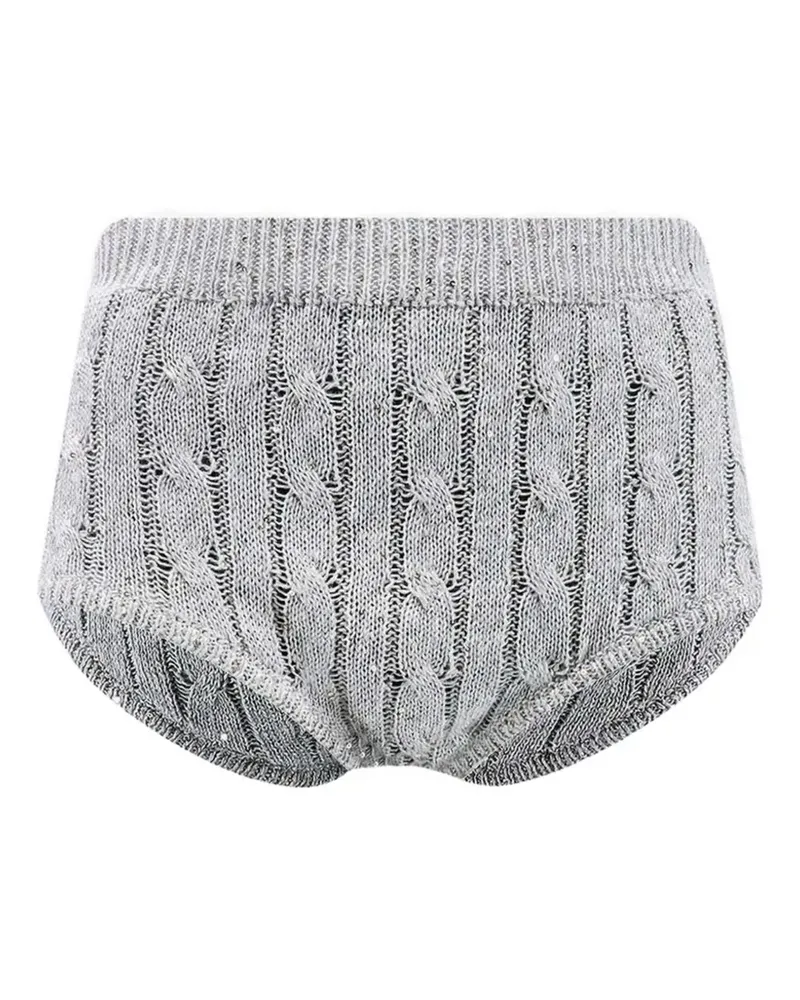 Brunello Cucinelli cable-knit shorts - Grau Grau