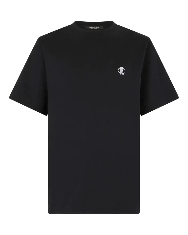 Roberto Cavalli T-Shirt mit Logo-Stickerei - Schwarz Schwarz