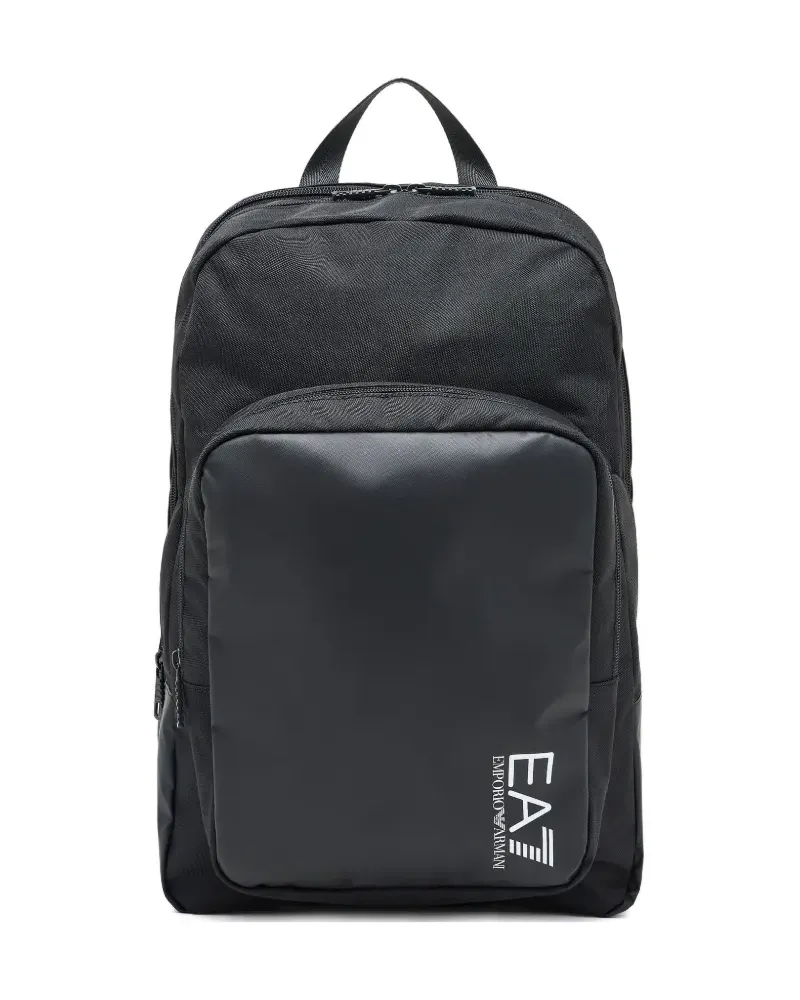 EA7 Rucksack mit Logo-Print - Schwarz Schwarz