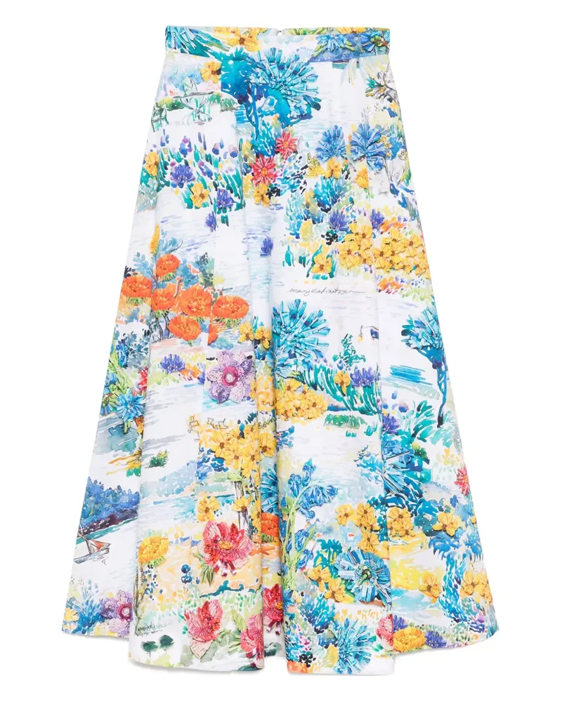 Mary Katrantzou Rock mit Blumen-Print - Weiß Weiß