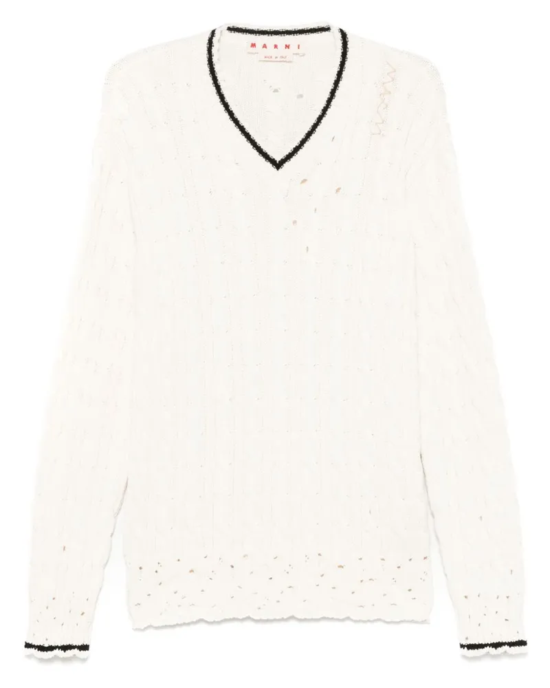 Marni Pullover mit Zopfmuster - Weiß Weiß