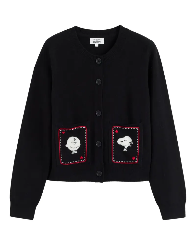 Chinti & Parker x Peanuts Cardigan mit Knöpfen - Schwarz Schwarz