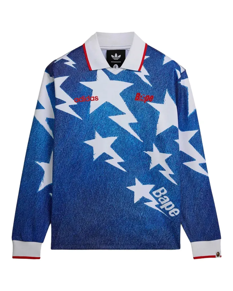 adidas x BAPE LSL Star Jersey - Blau Blau