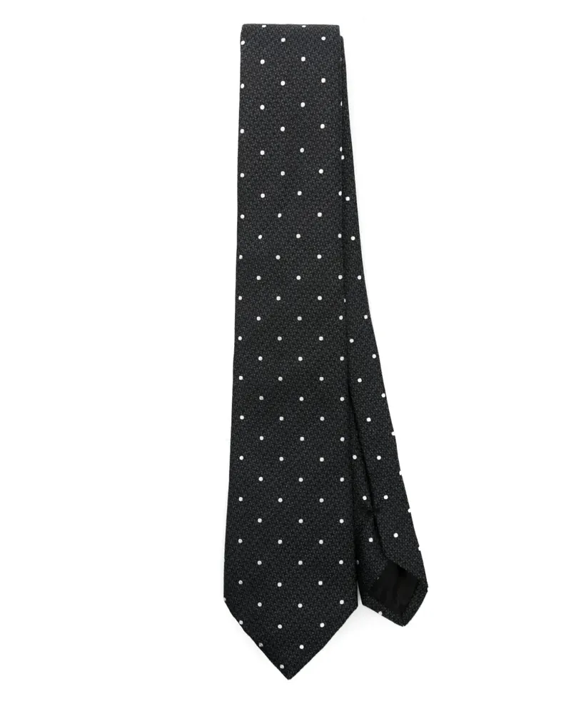 Giorgio Armani Gepunktete Krawatte - Schwarz Schwarz