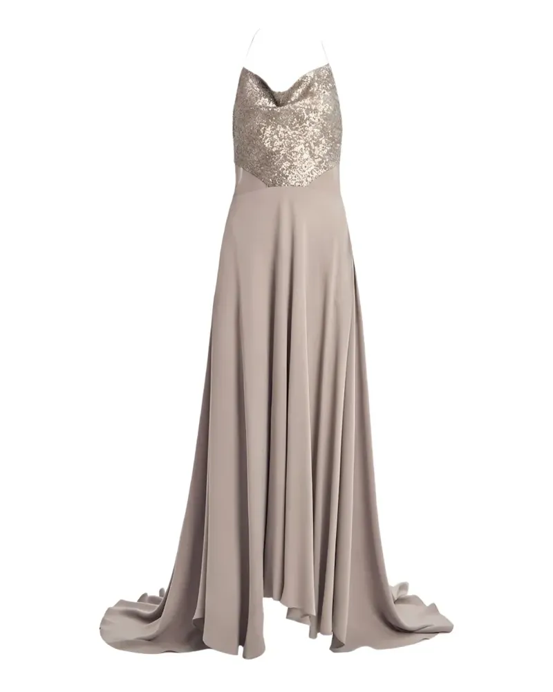 Irina Schrotter Seyan sequin-embellished cowl-neck maxi dress - Grau Grau