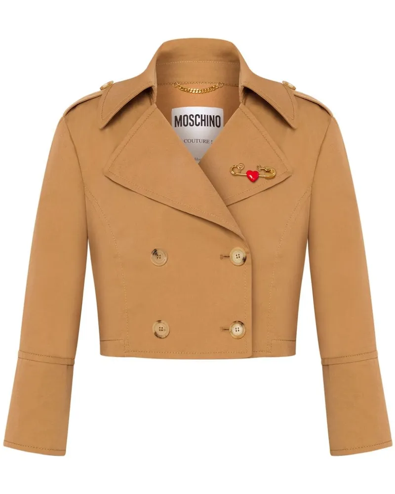 Moschino Doppelreihiger Cropped-Blazer Nude