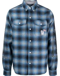 Billionaire Boys Club Kariertes Hemd mit Logo-Print Blau