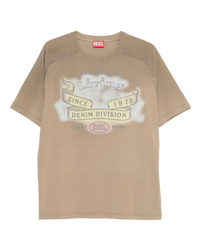 Diesel graphic-print T-shirt - Braun Braun