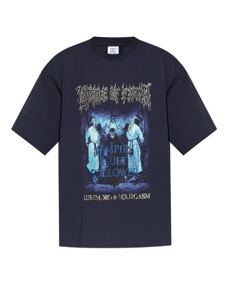 VETEMENTS T-Shirt mit grafischem Print - Blau Blau